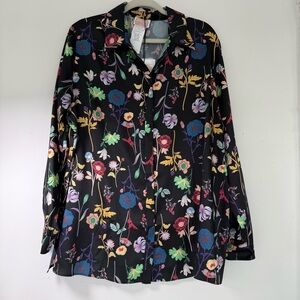 Marina Rinaldi Black Floral Blouse